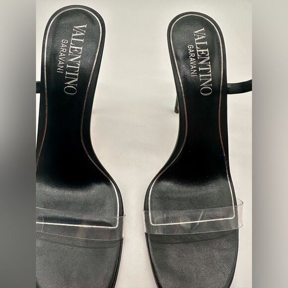 Valentino Garavani Rockstud Wrap Around 100mm Leather PVC Sandals EU 39.5 US 9.5 - Picture 9 of 10